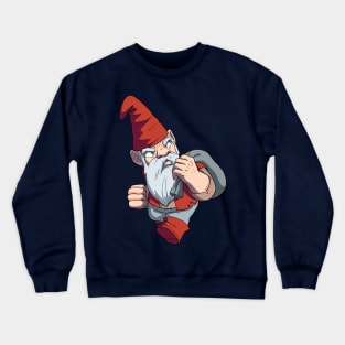 Grumpy Gnome in Bright Red Crewneck Sweatshirt